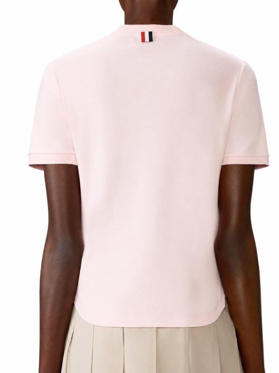 26SS 톰브라운 코튼 밀라노 포켓 티셔츠 FJS223A J0055 640 LIGHT PINK DOM - THOM BROWNE