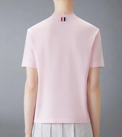 26SS 톰브라운 클래식 피케 4바 티셔츠 FJS207A 00050 680 LIGHT PINK DOM - THOM BROWNE