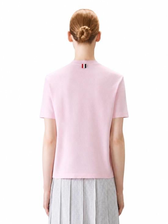 26SS 톰브라운 클래식 피케 4바 티셔츠 FJS207A 00050 680 LIGHT PINK DOM - THOM BROWNE