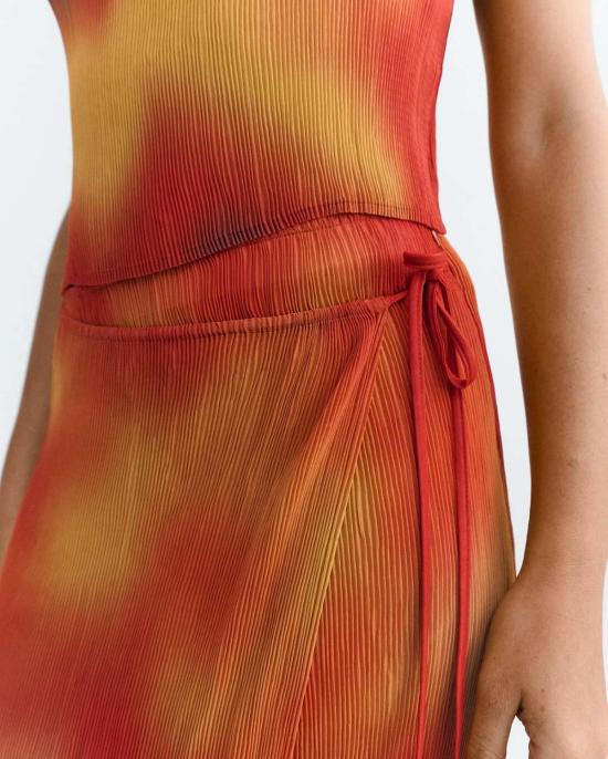  띵킹 뮤 롱 스커트 씽킹뮤 플리츠 폴린 스커트 - THINKING MU