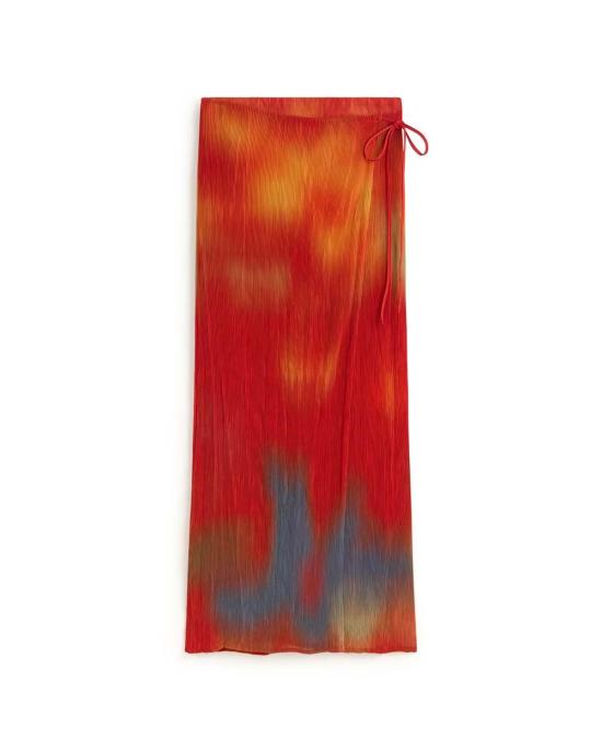  띵킹 뮤 롱 스커트 씽킹뮤 플리츠 폴린 스커트 - THINKING MU