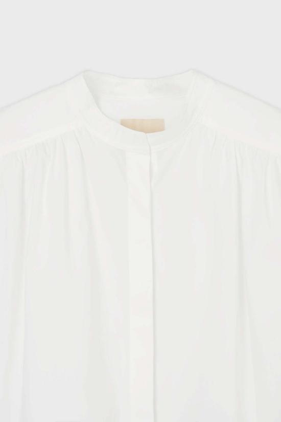  더룸 민소매 티셔츠 직조 방식으로 만든 주름 장식 멍에 셔츠 - THE LOOM