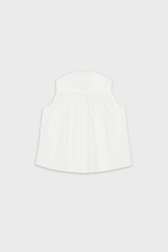  더룸 민소매 티셔츠 직조 방식으로 만든 주름 장식 멍에 셔츠 - THE LOOM