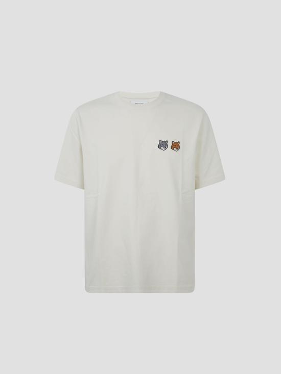 26SS 메종키츠네 더블 폭스 헤드 컴포트 티셔츠 OM011CFKJ7025 P702 LATTE DOM