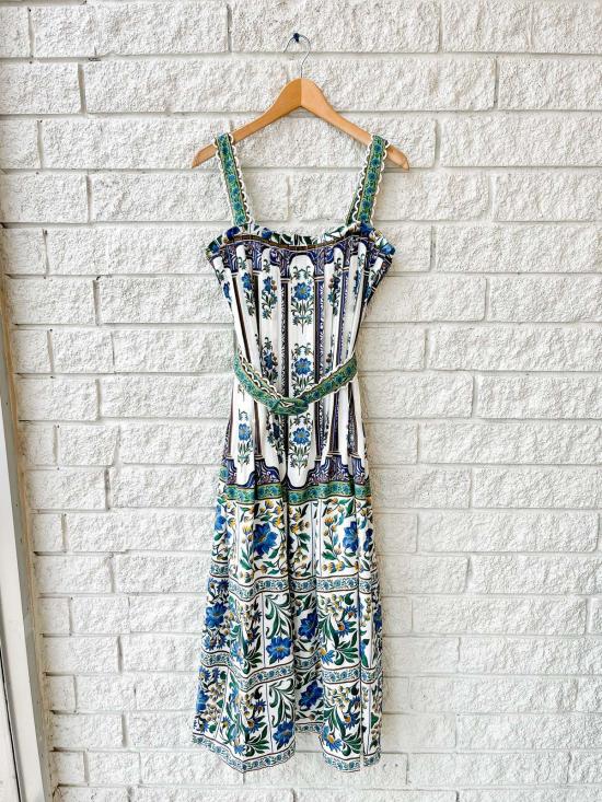  팜 리오 롱 원피스 마노엘라 슬리브리스 벨트 맥시 드레스 오프 화이트