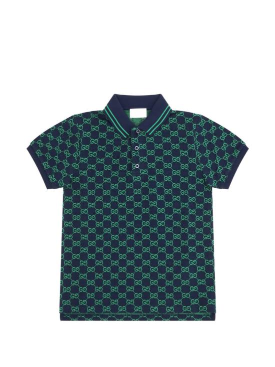26SS [키즈] 구찌 폴로 셔츠 825157 XJHBA4085 Navy green