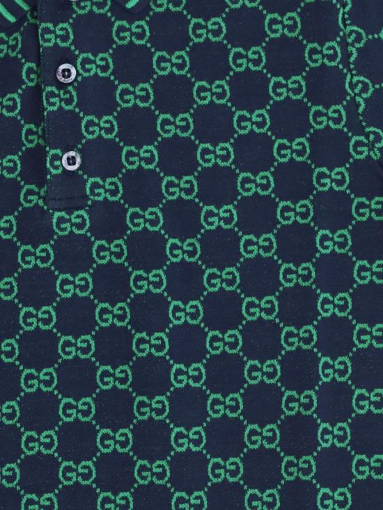 26SS [키즈] 구찌 폴로 셔츠 825157 XJHBA4085 Navy green - GUCCI