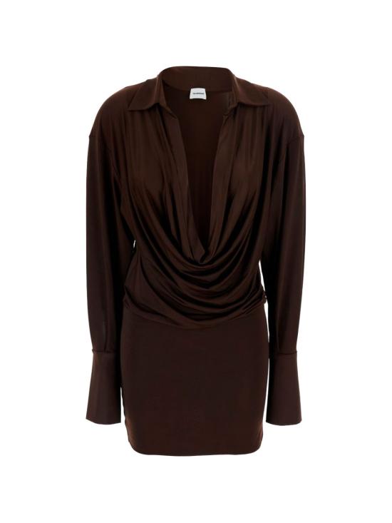 26SS 안다마네 미디 원피스 TM190107B TJP142DARK BROWN