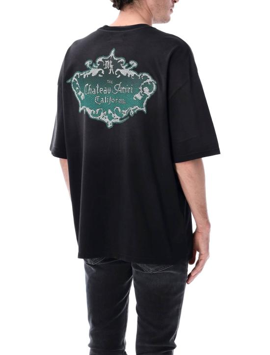  아미리 반팔 티셔츠 샤토 크레스트 오버사이즈 티셔츠 블랙 - AMIRI