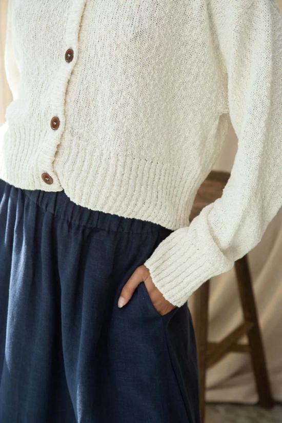  보몽 오가닉 가디건 보몬트 오가닉 스기 코튼 린넨 니트 - BEAUMONT ORGANIC