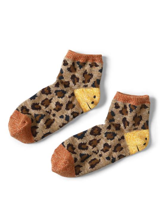  캐피탈 양말 84 얀즈 레인보우 해피 힐 레오파드 앵클삭스