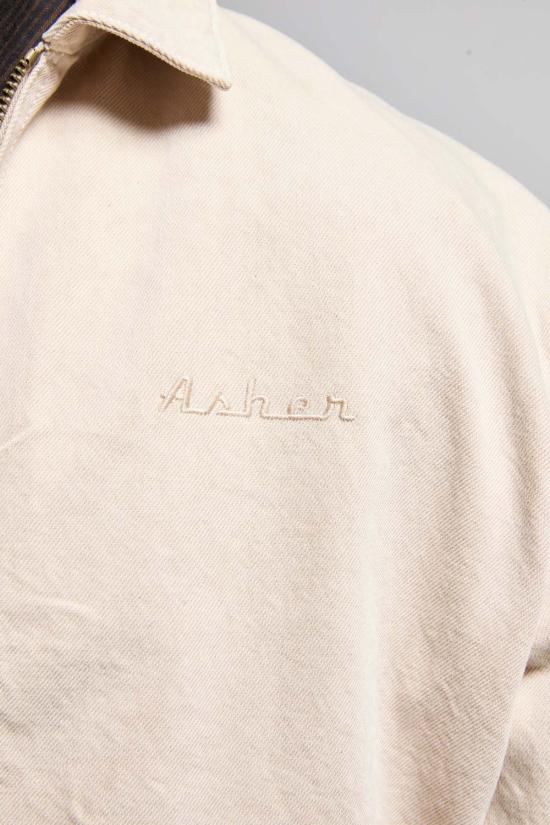  아셀 데님 자켓 애셔 제드 지퍼 코튼 트윌 재킷 비스크 색상 - ASHER