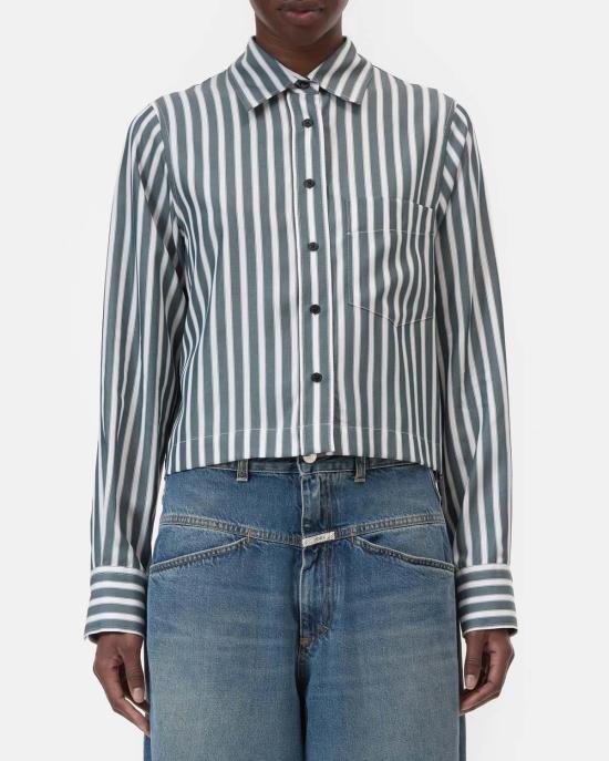  클로즈드 셔츠 닫힌 크롭 클래식 셔츠