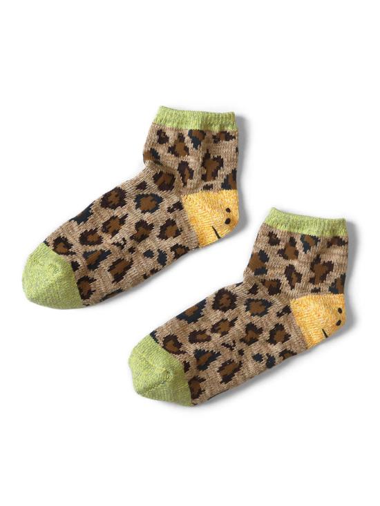  캐피탈 양말 84 얀즈 레인보우 해피 힐 레오파드 앵클삭스