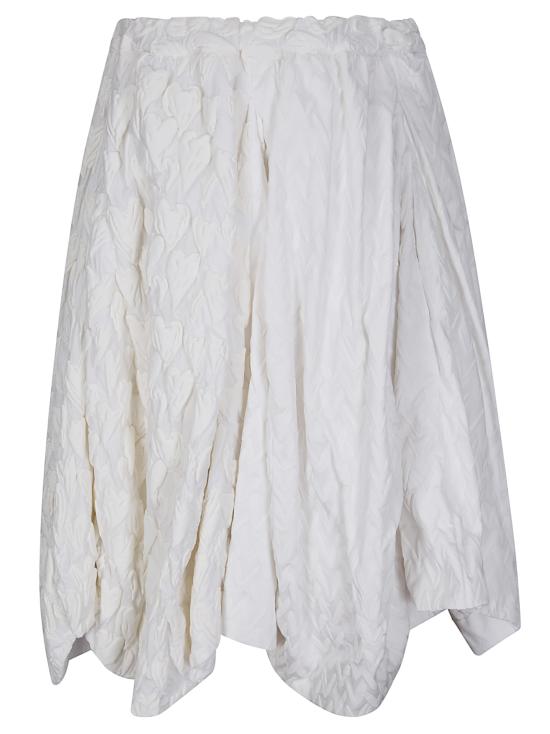 26SS 꼼데가르송 미디 스커트 GQS009S26 1 OFF WH X OFF W - COMME DES GARCONS