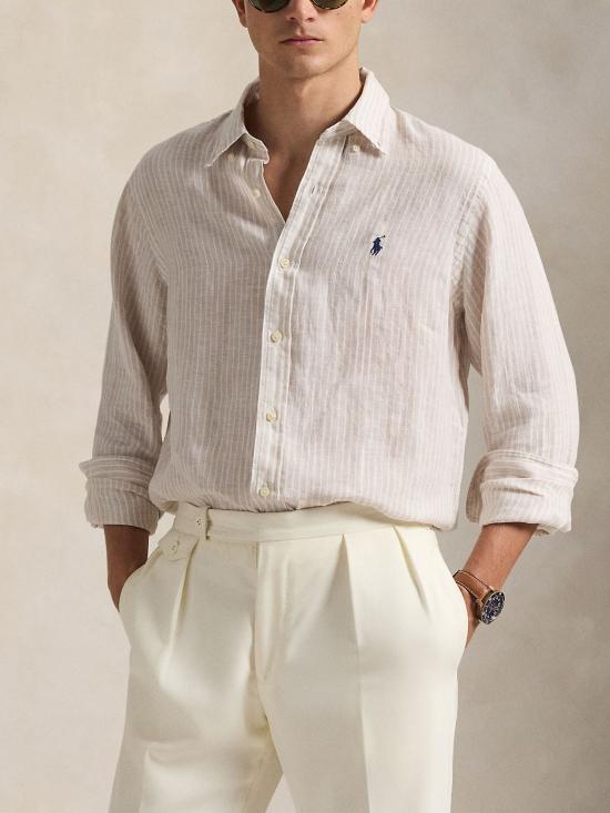 26SS 랄프 로렌 긴팔 셔츠 710B15594 006 Beige - RALPH LAUREN