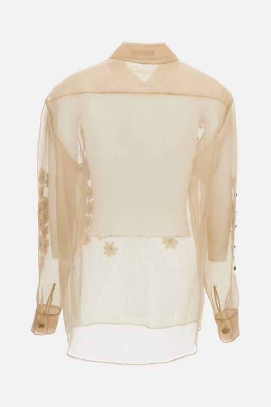  케이트 블라우스 카이트 아르고 탑, 꽃 자수 장식, 베이지색 - KHAITE
