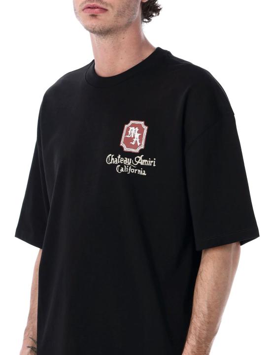  아미리 반팔 티셔츠 마 샤토 오버사이즈 코튼 티셔츠 블랙 - AMIRI