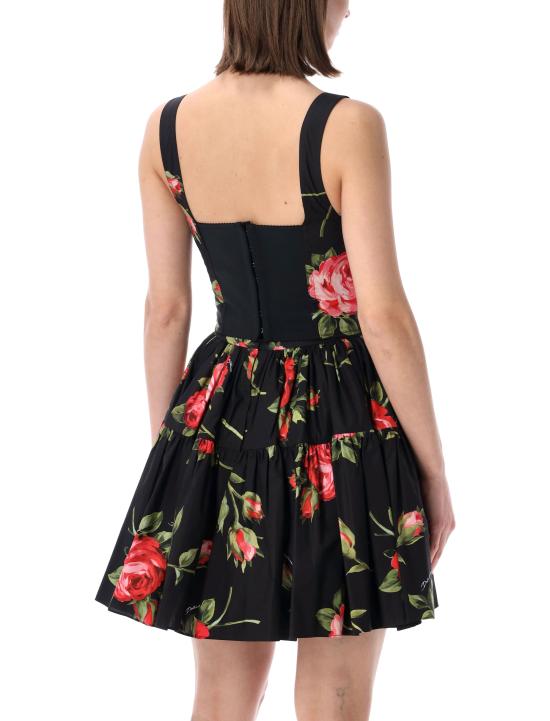 26SS 돌체앤가바나 로즈 부케 프린트 코튼 뷔스티에 탑 F7BB1THS5UT HN5ZN - DOLCE & GABBANA