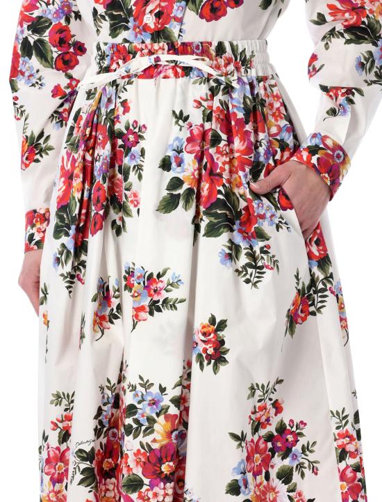 26SS 돌체앤가바나 플라워 부케 프린트 미디 스커트 F4DC7THS5UU HA5ZO - DOLCE & GABBANA