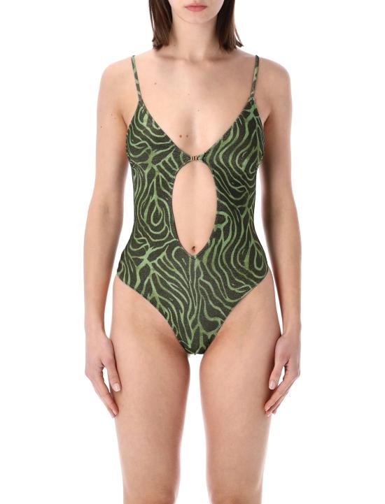 26SS 마티네 원피스 수영복 CB7059 ZEBRATO VE ZEBRATO VERDE