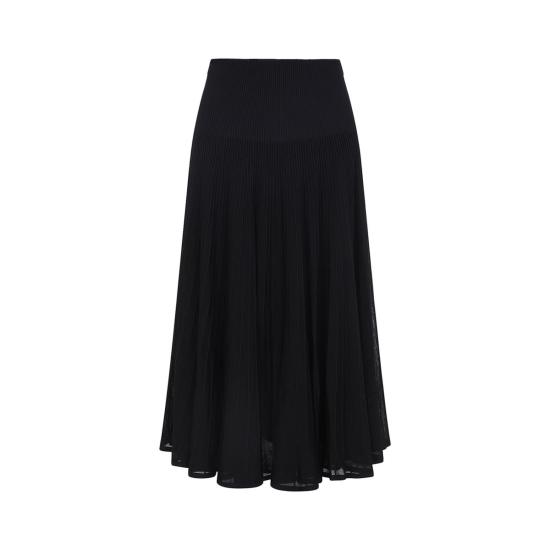  랄프 로렌 롱 스커트 셀리아 미드 A라인 스커트 블랙 - RALPH LAUREN