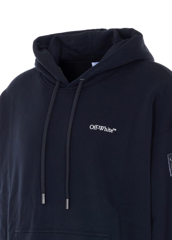 26SS 오프화이트 후드 티셔츠 OMBB085S26FLE001 0001 Nero - OFF WHITE