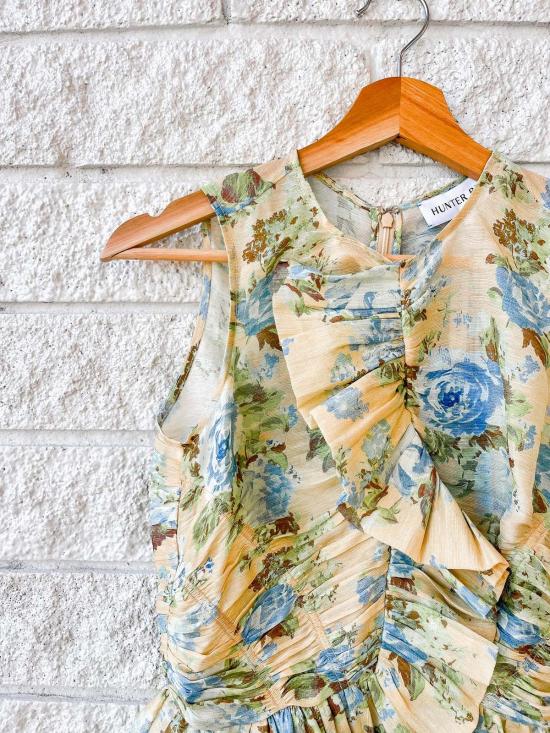  헌터 벨 블라우스 도어링 탑 가든 로즈 페리 - HUNTER BELL