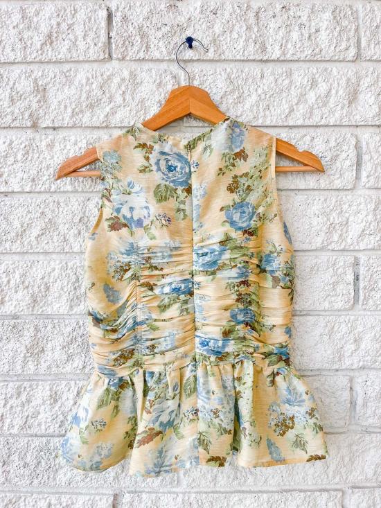  헌터 벨 블라우스 도어링 탑 가든 로즈 페리 - HUNTER BELL