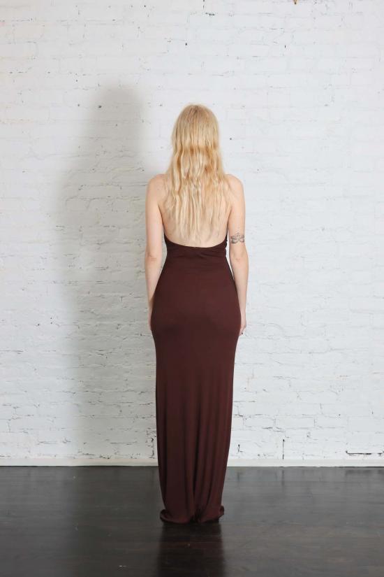  엔자 코스타 롱 원피스 실크 립 U넥 홀터넥 플루이드 맥시 드레스 - ENZA COSTA