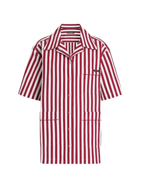 26SS 돌체앤가바나 스트라이프 코튼 셔츠 F5U29T FR527S8052 White red