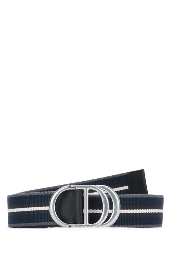 26SS 디올 가죽 벨트 4582PDTRI 525 BLUE GREY