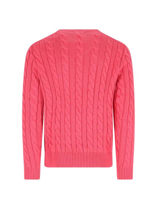 26SS 폴로 랄프로렌 로고 자수 케이블 니트 스웨터 710 775885 538 Rosso - POLO RALPH LAUREN