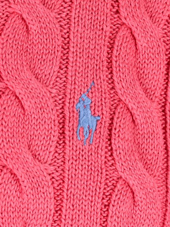26SS 폴로 랄프로렌 로고 자수 케이블 니트 스웨터 710 775885 538 Rosso - POLO RALPH LAUREN