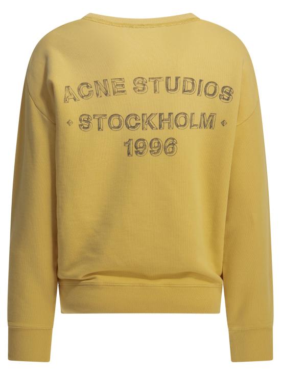 26SS 아크네 스튜디오 워시드 로고 스웨트셔츠 CI0216ABU Yellow - ACNE STUDIOS