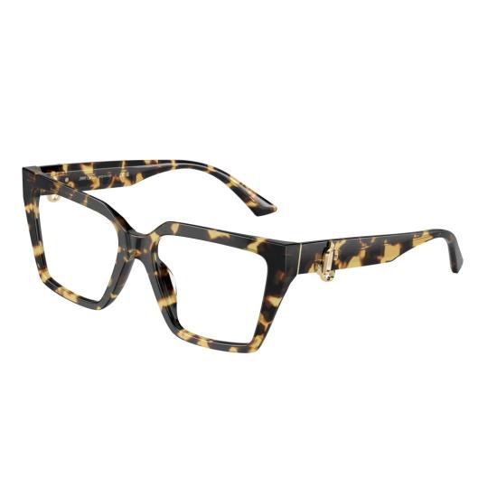 26SS 지미추 안경 0Jc3017u 오버사이즈 스퀘어 호피무늬 프레임 - JIMMY CHOO