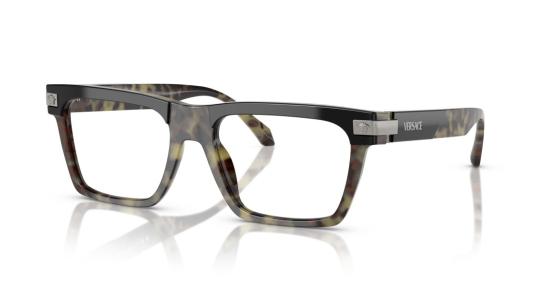 26SS 베르사체 안경 0Ve3354 오버사이즈 스퀘어 프레임 호피무늬  안경 - VERSACE