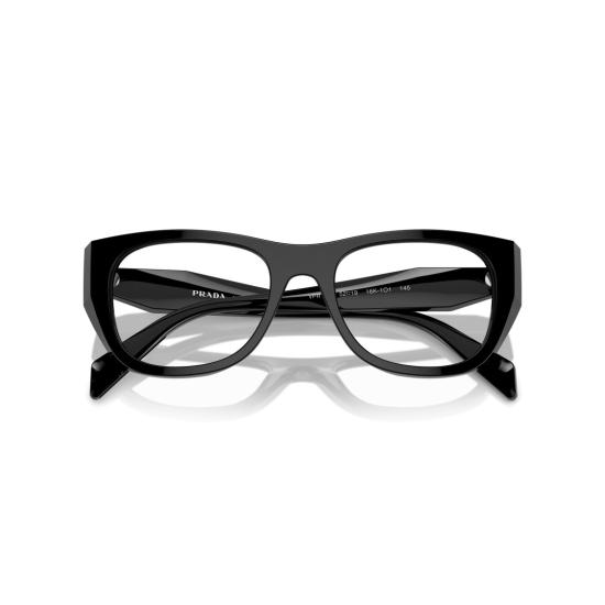 26SS 프라다 안경 0Pr A18v 오버사이즈 사각 프레임 블랙 아세테이트 안경 - PRADA