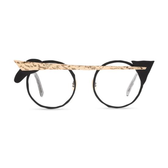  마사히로 마루야마 안경 Mm-0094 기하학적 원형 블랙 안경