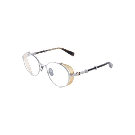  발망 안경 브리게이드 - I 라운드 실버 메탈 프레임 안경 - BALMAIN