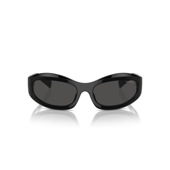 26SS 미우미우 선글라스 0Mu 14Zs 타원형 블랙 아세테이트 - MIU MIU