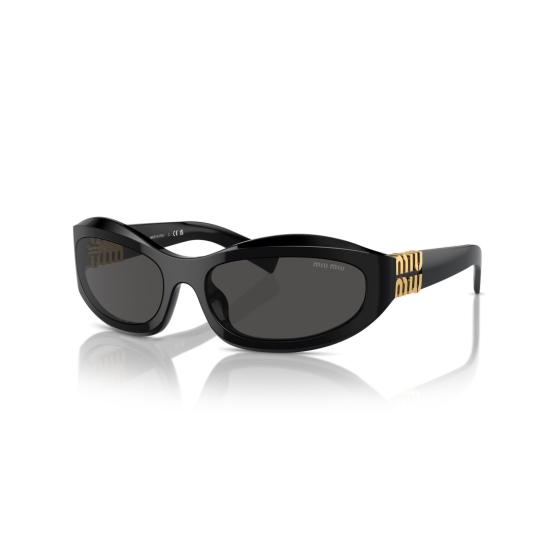 26SS 미우미우 선글라스 0Mu 14Zs 타원형 블랙 아세테이트 - MIU MIU