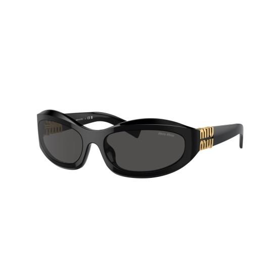 26SS 미우미우 선글라스 0Mu 14Zs 타원형 블랙 아세테이트 - MIU MIU