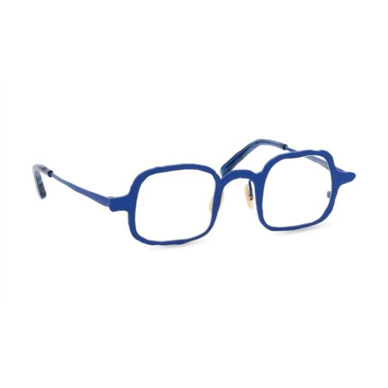  마사히로 마루야마 안경 Mm-0086 기하학적 사각형 프레임 안경 (블루) - MASAHIRO MARUYAMA
