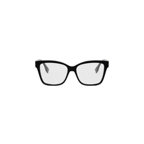 25FW 펜디 안경 Fe50117i 금색 포인트가 있는 직사각형 안경