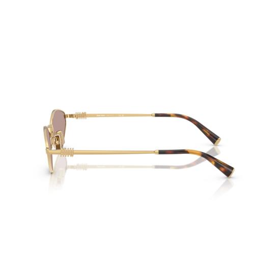 26SS 미우미우 선글라스 0Mu 56Zs 각진 골드톤 메탈 - MIU MIU