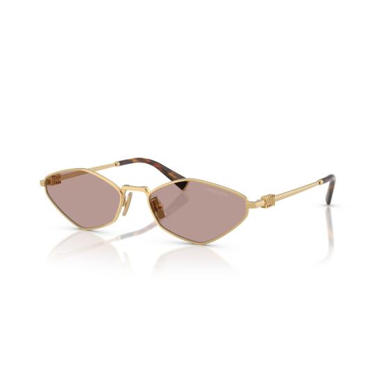 26SS 미우미우 선글라스 0Mu 56Zs 각진 골드톤 메탈 - MIU MIU
