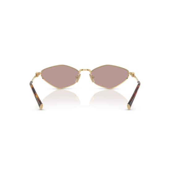 26SS 미우미우 선글라스 0Mu 56Zs 각진 골드톤 메탈 - MIU MIU