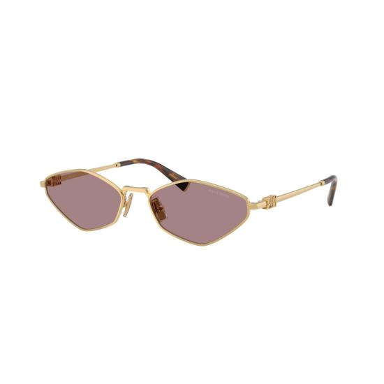 26SS 미우미우 선글라스 0Mu 56Zs 각진 골드톤 메탈 - MIU MIU