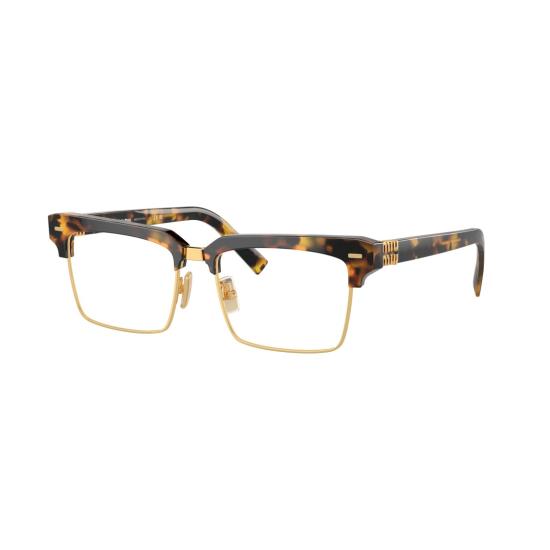  미우미우 안경 0Mu 11Xv 스퀘어 호피 무늬 아세테이트 안경 - MIU MIU